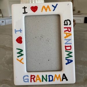 Vintage I LOVE MY GRANDMA 80s 90s Colorful Crayon Style Lettering Picture Frame